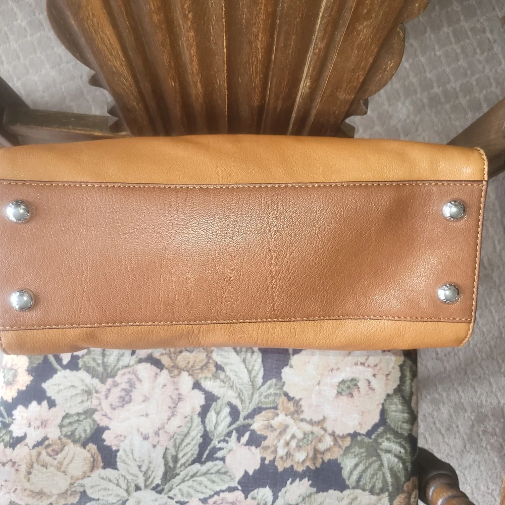 Michael Kors Leather Satchel with Silver Hardware